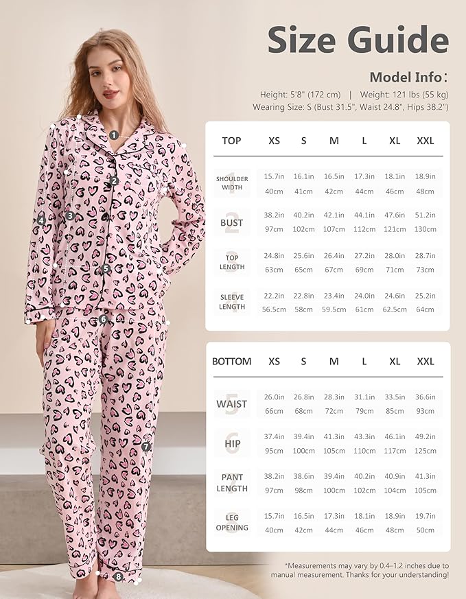 Women's 100% Cotton Pajama Set - Long Sleeve