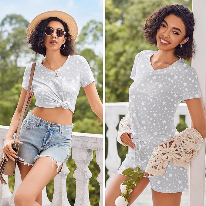 Women's Pajama Set - Short Sleeve - 2 Piece