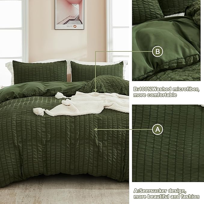 Microfiber Duvet Cover Set - Queen - 90 x 90 in - 3 Piece