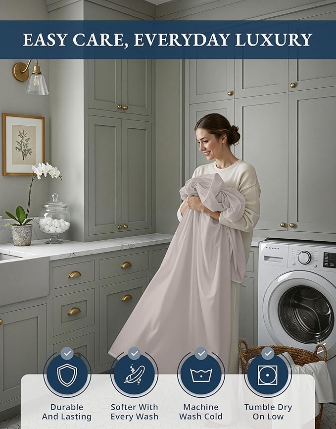 Linen Bed Sheet Set - Queen - 4 Piece