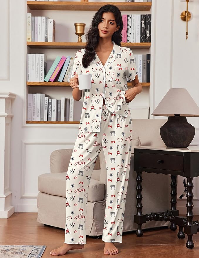 Women's Pajama Set - Short Sleeve - 2 Piece