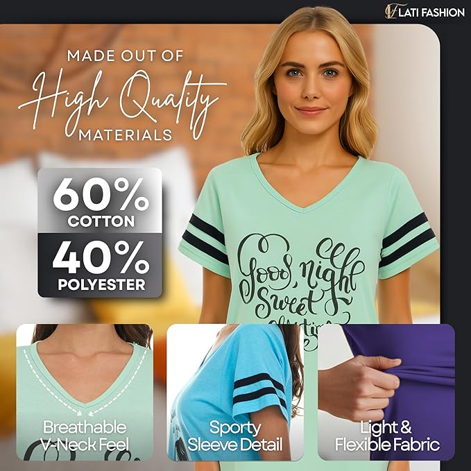 Women's Loungewear - Short Sleeve - 3 Pack
