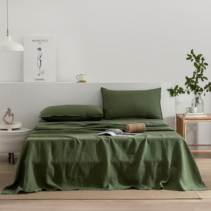 Linen Bed Sheet Set - Full - 4 Piece