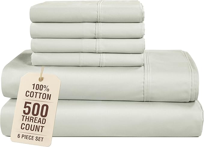 Bed Sheet Set - King - 15 in Deep Pocket - 6 Piece