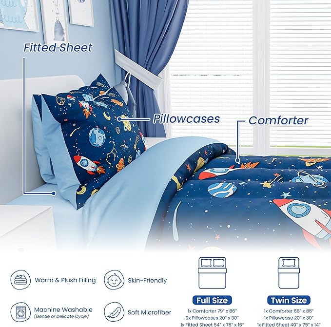 Microfiber Comforter Set - Twin - 68 x 86 in - 3 Piece
