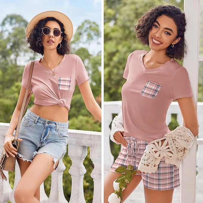 Women's Pajama Set - Short Sleeve - 2 Piece