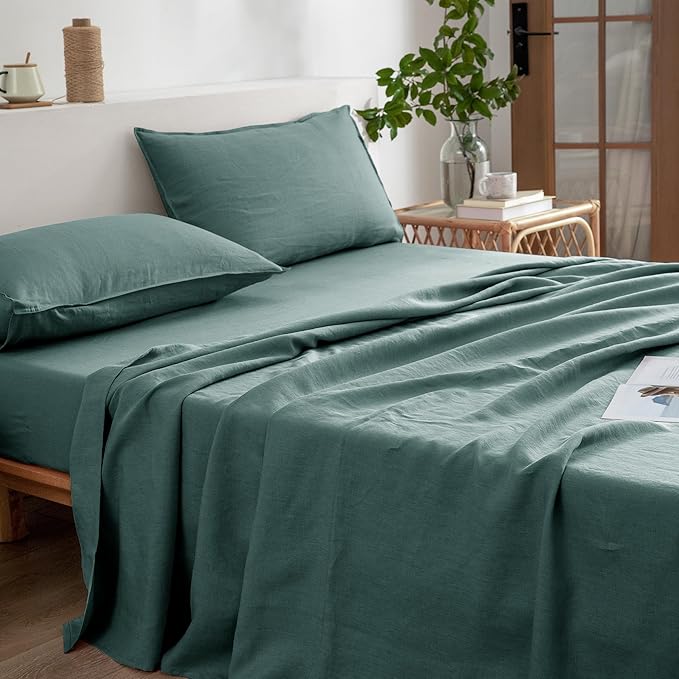 Linen Bed Sheet Set - California King - 4 Piece