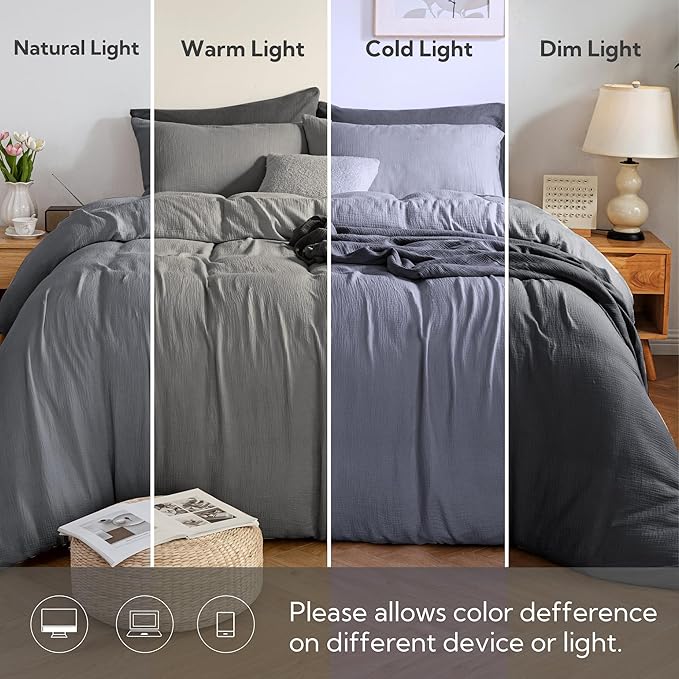 Linen Duvet Cover Set - Full - 3 Piece