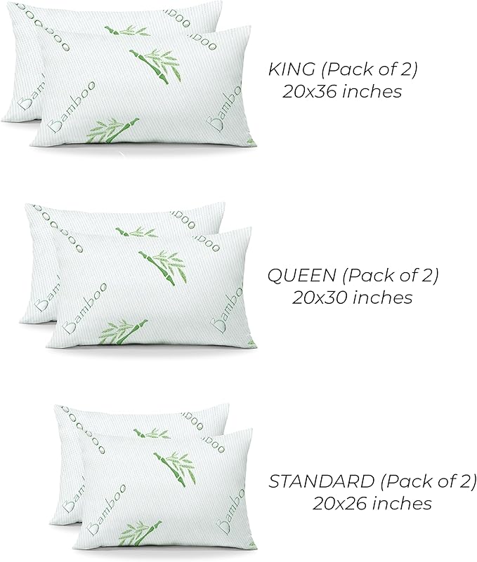Bamboo Cooling Bed Pillow - Standard - 2 Pack