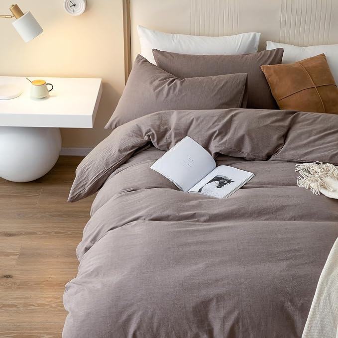 Linen Duvet Cover Set - King - 104 x 98 in - 3 Piece