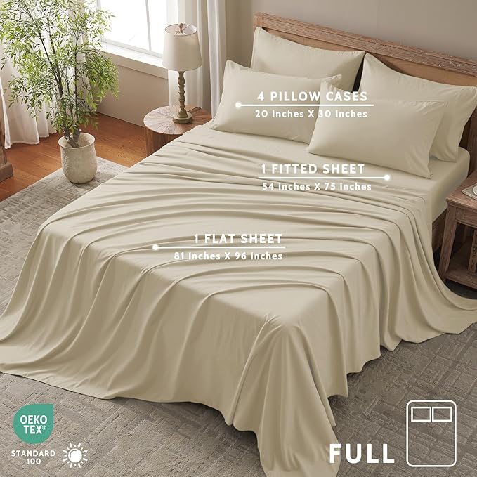 Microfiber Cooling Bed Sheet Set - Full - 6 Piece
