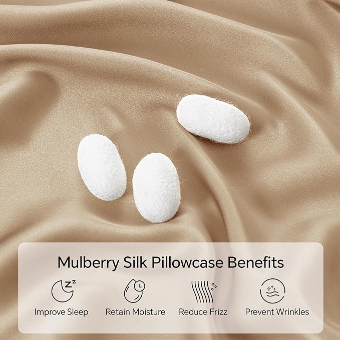 Mulberry Silk Cooling Pillowcase Set - Standard - 20 x 26 in - 2 Pack