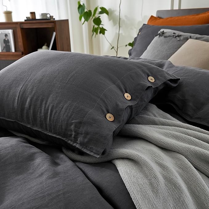 Linen Duvet Cover Set - California King - 104 x 98 in - 3 Piece