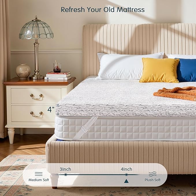Memory Foam Cooling Mattress Topper - Twin