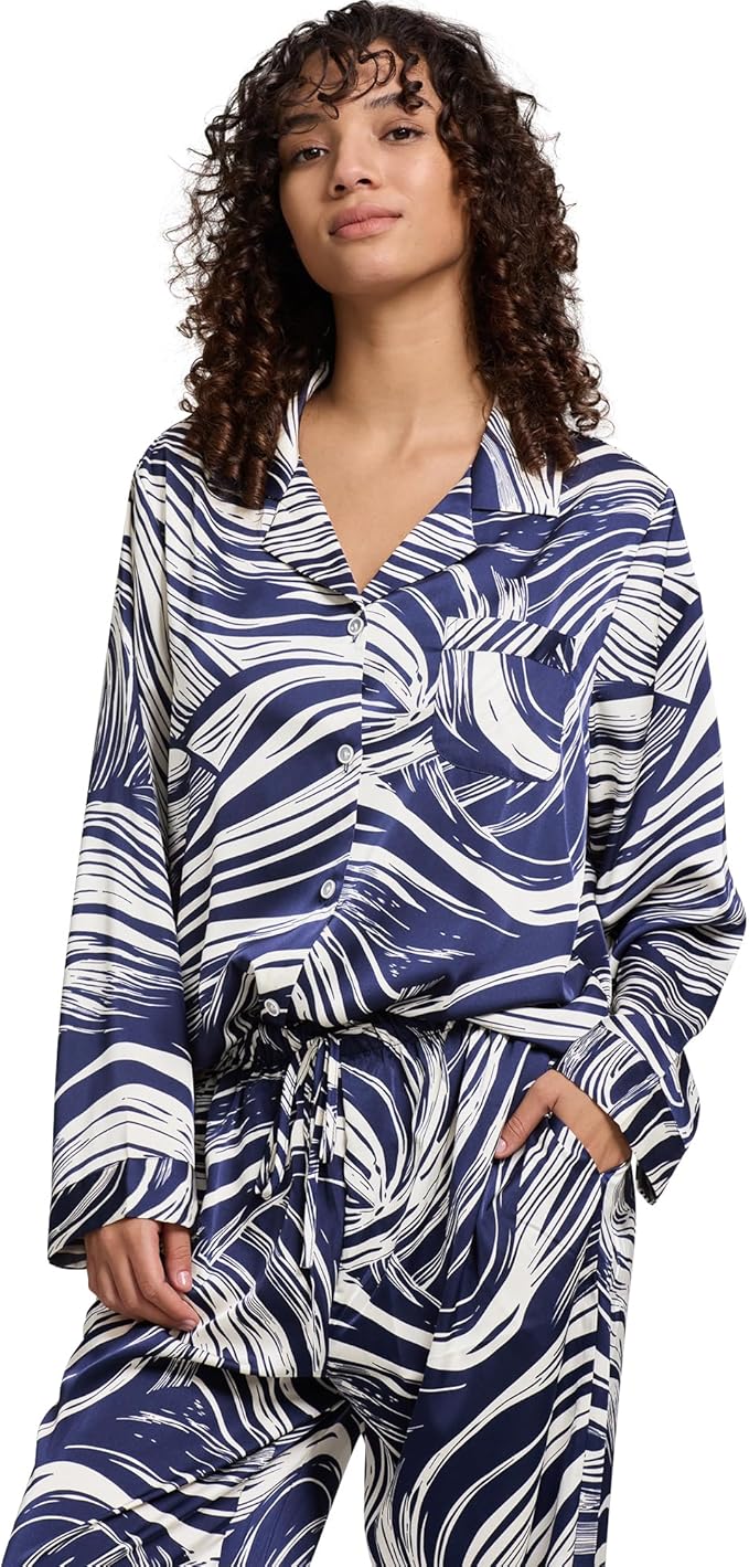 Satin Pajama Set - Long Sleeve - 2 Piece