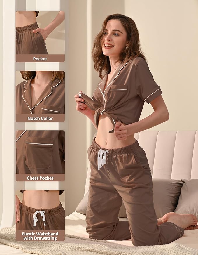 Women's 100% Cotton Pajama Set - 2 Piece