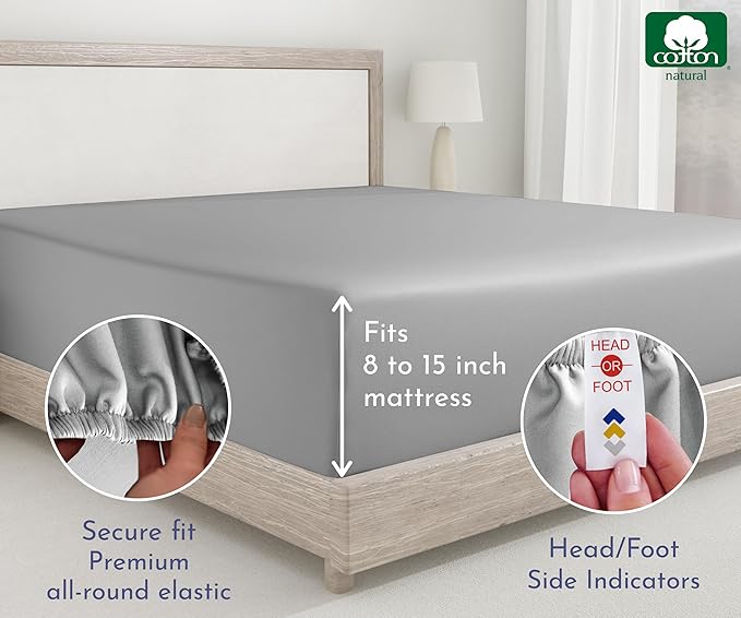 100% Cotton Fitted Sheet - Twin