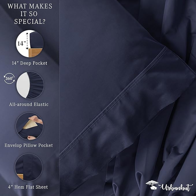Bed Sheet Set - Twin - 16 in Deep Pocket - 4 Piece