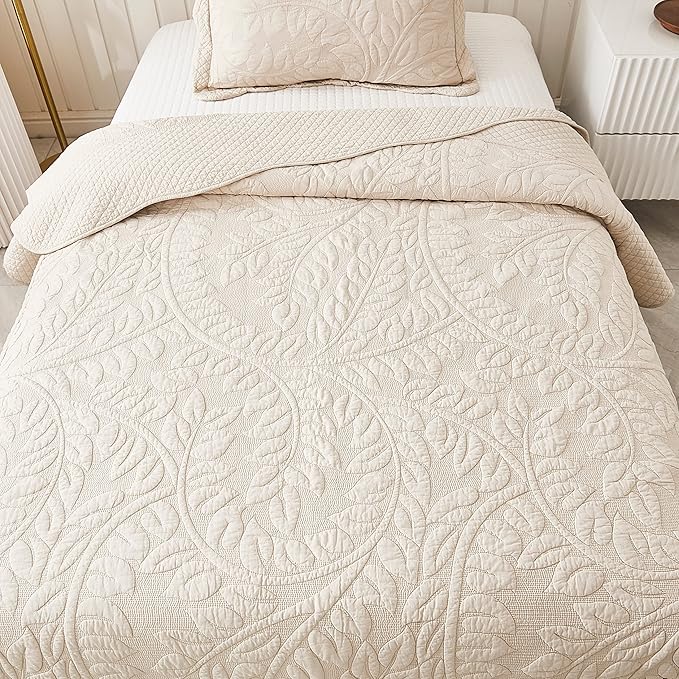 100% Cotton Quilt Set - Twin - 3 Piece