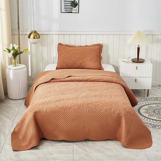 100% Cotton Quilt Set - Twin - 3 Piece