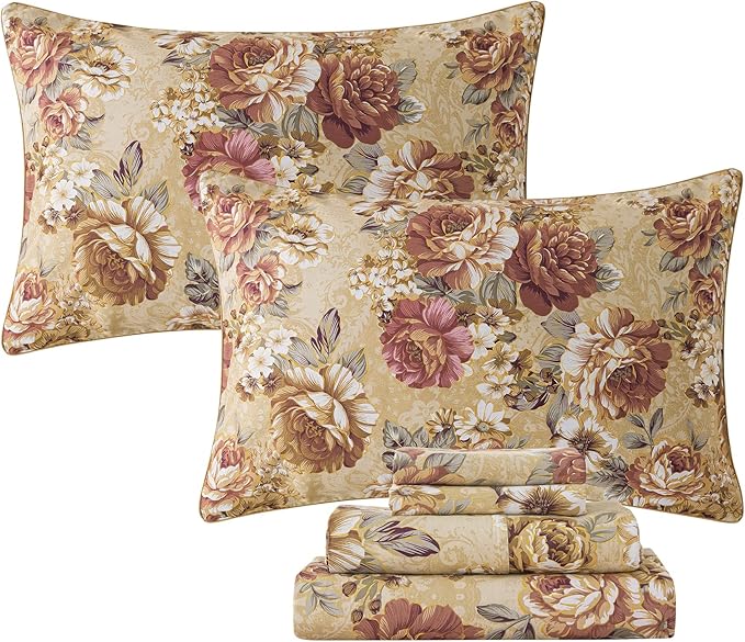 100% Cotton Bed Sheet Set - Queen - 4 Piece
