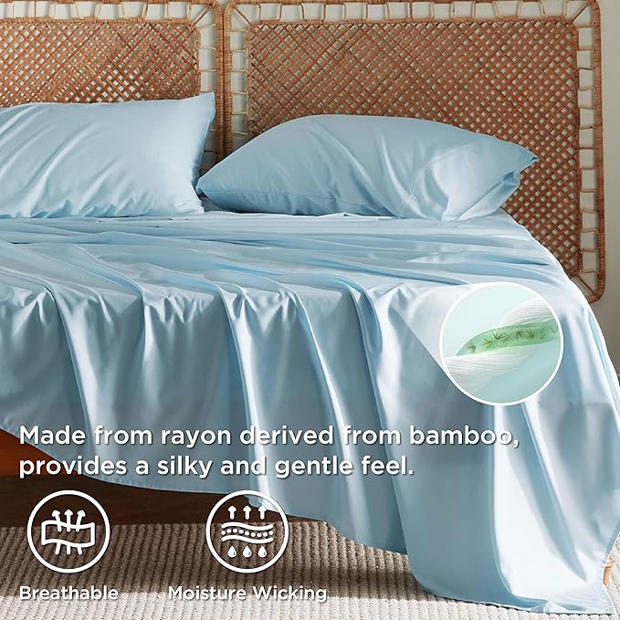 Bamboo Cooling Bed Sheet Set - Queen