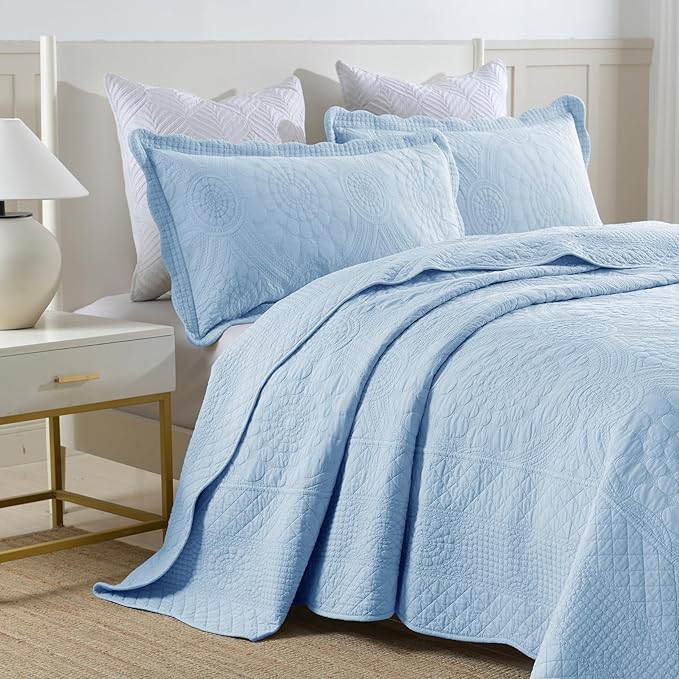 100% Cotton Quilt Set - King - 3 Piece