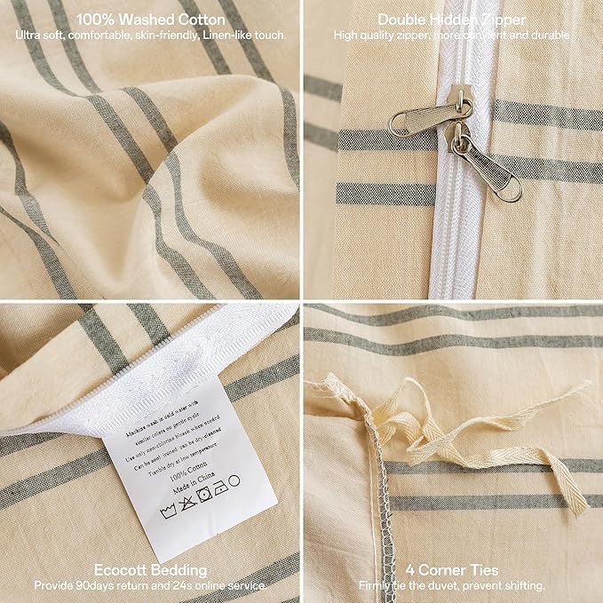 Linen Duvet Cover Set - Full - 3 Piece