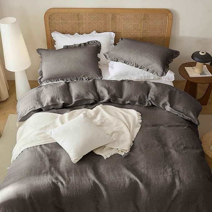 Linen Duvet Cover Set - Queen - 3 Piece