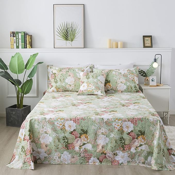 100% Cotton Bed Sheet Set - Queen - 4 Piece
