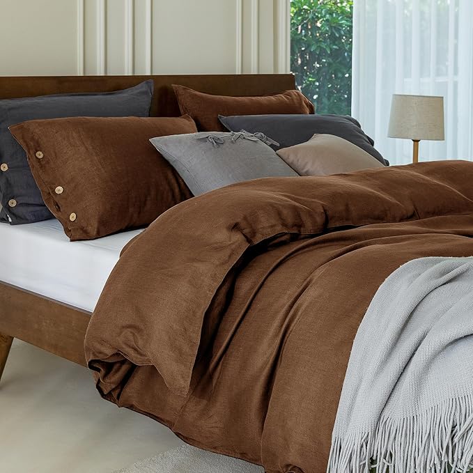 Linen Duvet Cover Set - King - 104 x 90 in - 3 Piece