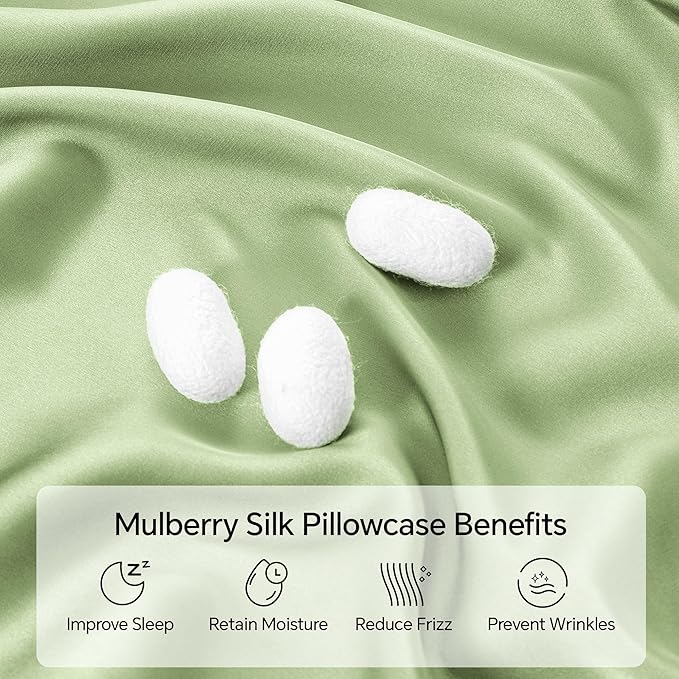 Mulberry Silk Cooling Pillowcase Set - Queen - 2 Pack - 2 Piece