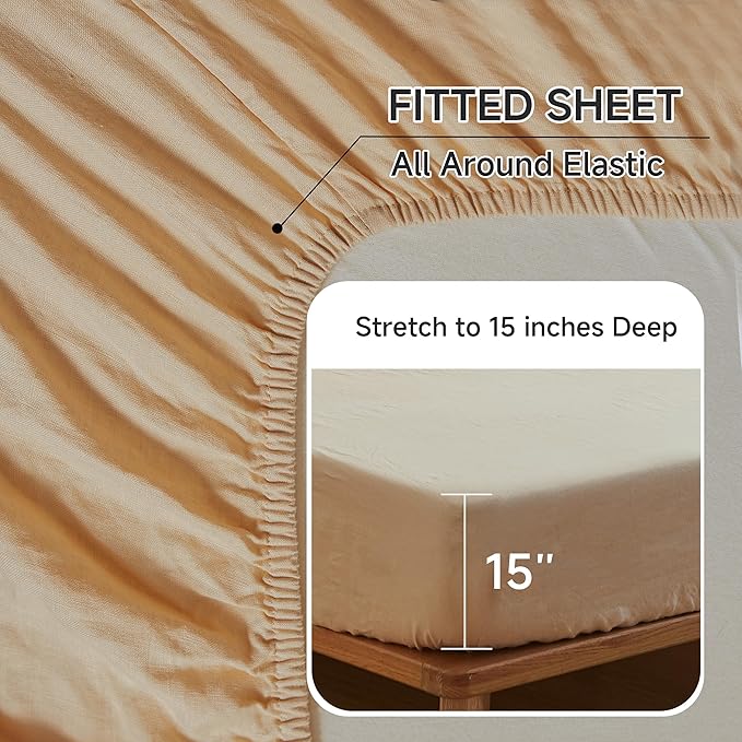 Linen Bed Sheet Set - Full - 4 Piece