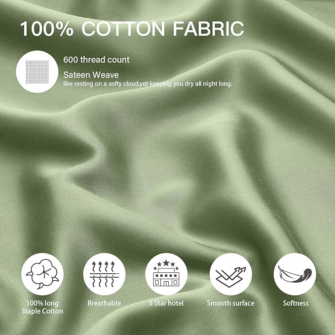 100% Cotton Pillowcase Set - King - 20 x 36 in - 2 Piece