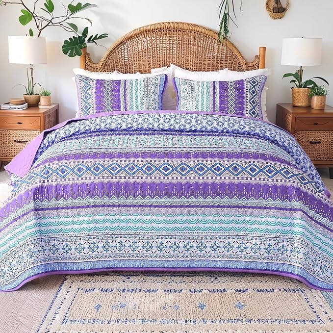 Microfiber Quilt Set - Queen - 3 Piece