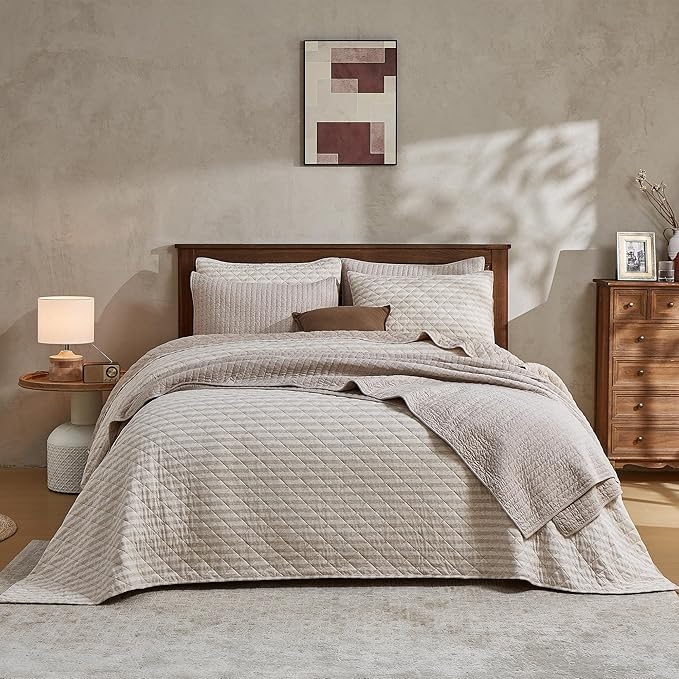 100% Cotton Hypoallergenic Quilt Set - Queen