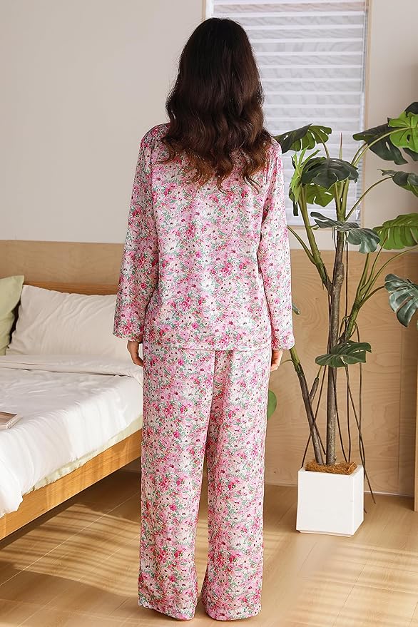 Satin Pajama Set - Long Sleeve - 2 Piece