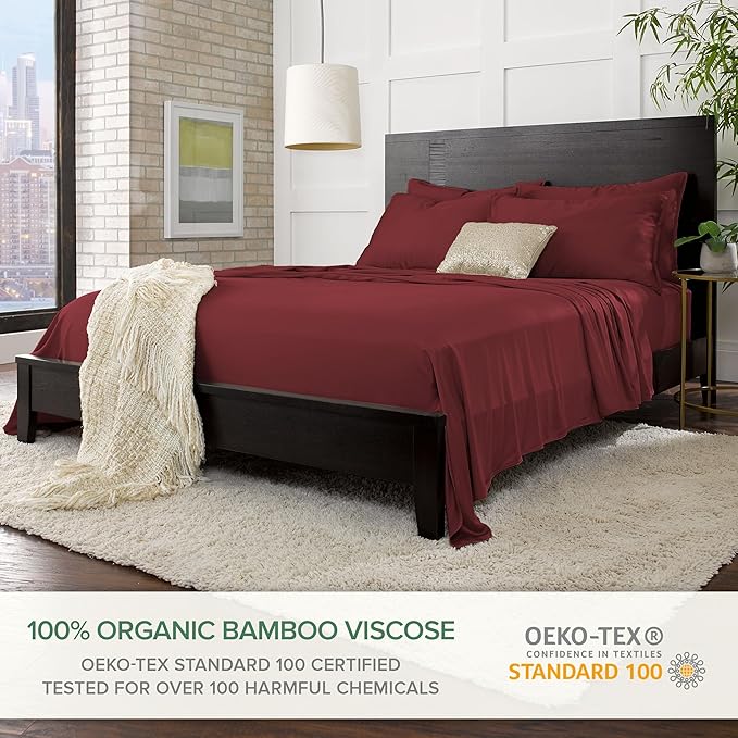 Bamboo Cooling Bed Sheet Set - California King - 4 Piece