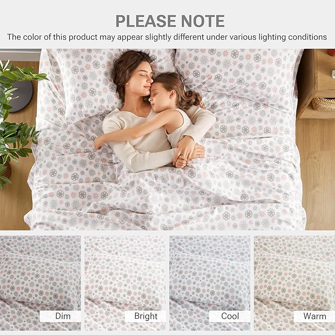 100% Cotton Bed Sheet Set - King - 4 Piece