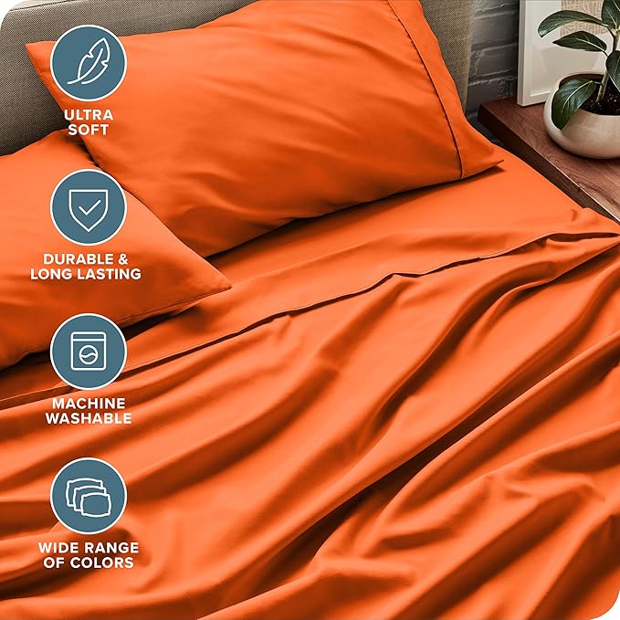 Microfiber Bed Sheet Set - Queen - 4 Piece
