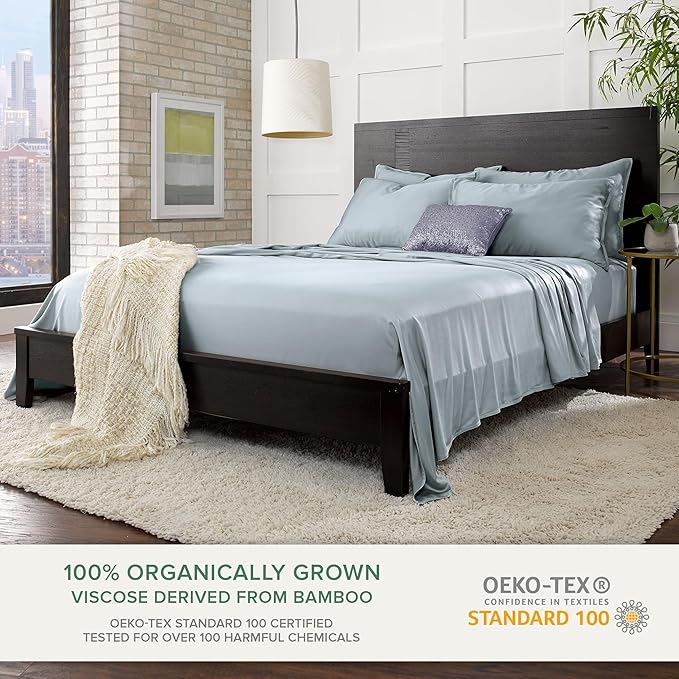 Bamboo Cooling Bed Sheet Set - Queen - 4 Piece