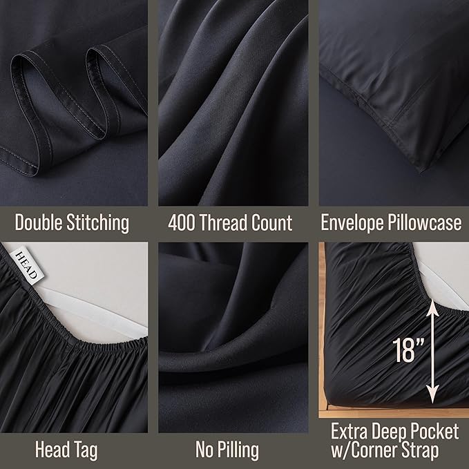 Bamboo Cooling Bed Sheet Set - Split King - 7 Piece