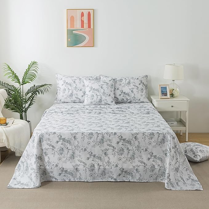 100% Cotton Bed Sheet Set - Full - 4 Piece