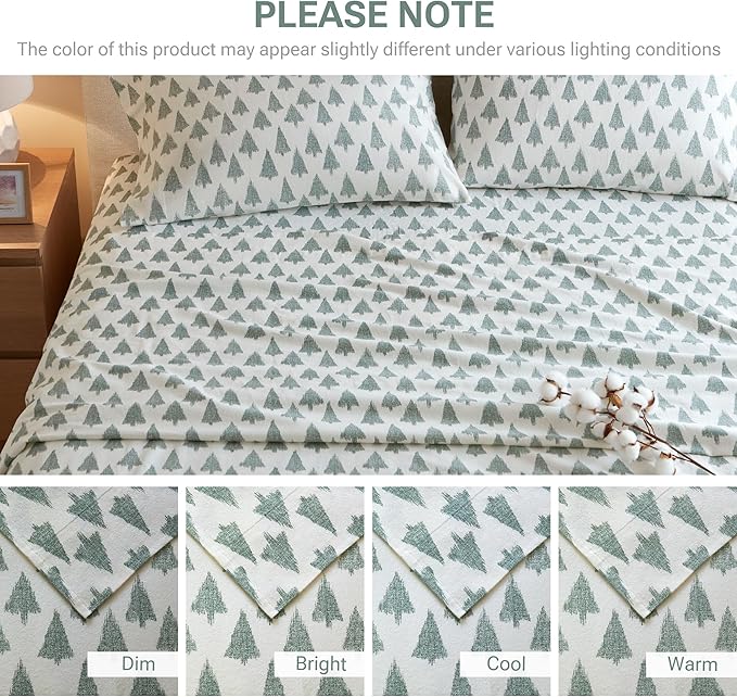 100% Cotton Bed Sheet Set - King - 4 Piece
