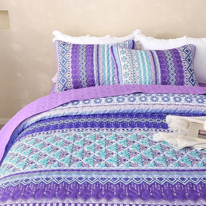 Microfiber Quilt Set - Queen - 3 Piece