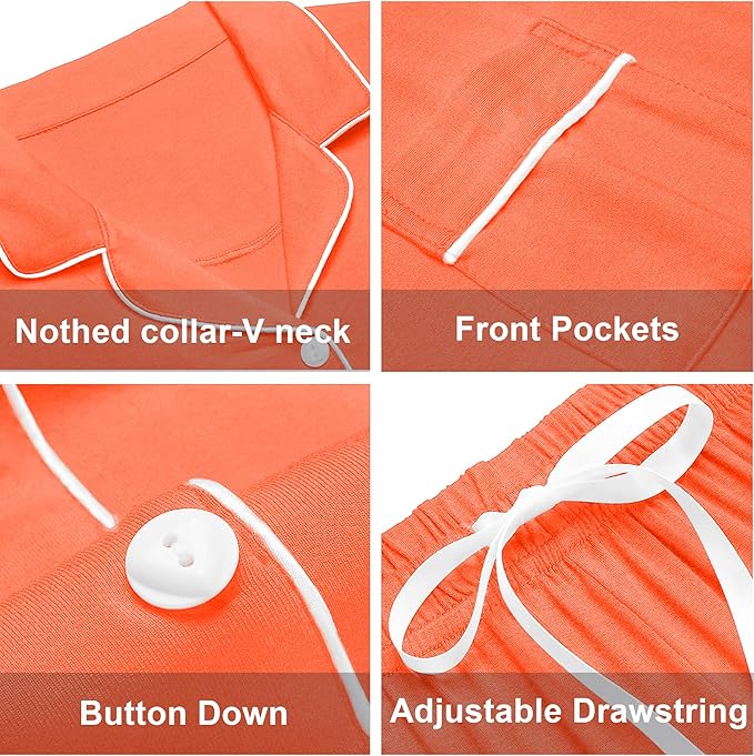 Women's 100% Cotton Pajama Set - Long Sleeve - 2 Piece