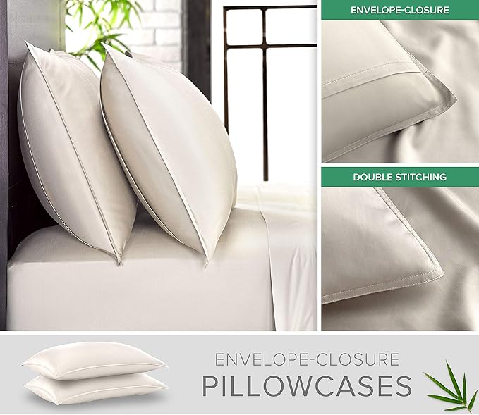 Bamboo Cooling Bed Sheet Set - California King - 4 Piece
