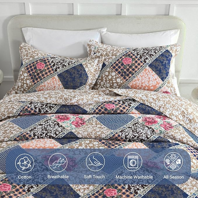 100% Cotton Bedding Set - Queen - 102 x 120 in - 3 Piece