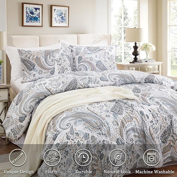 100% Cotton Duvet Cover Set - King - 3 Piece
