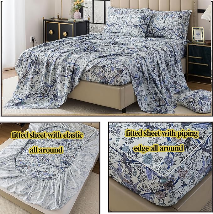 Bed Sheet Set - Queen - 17.7 in Deep Pocket - 4 Piece